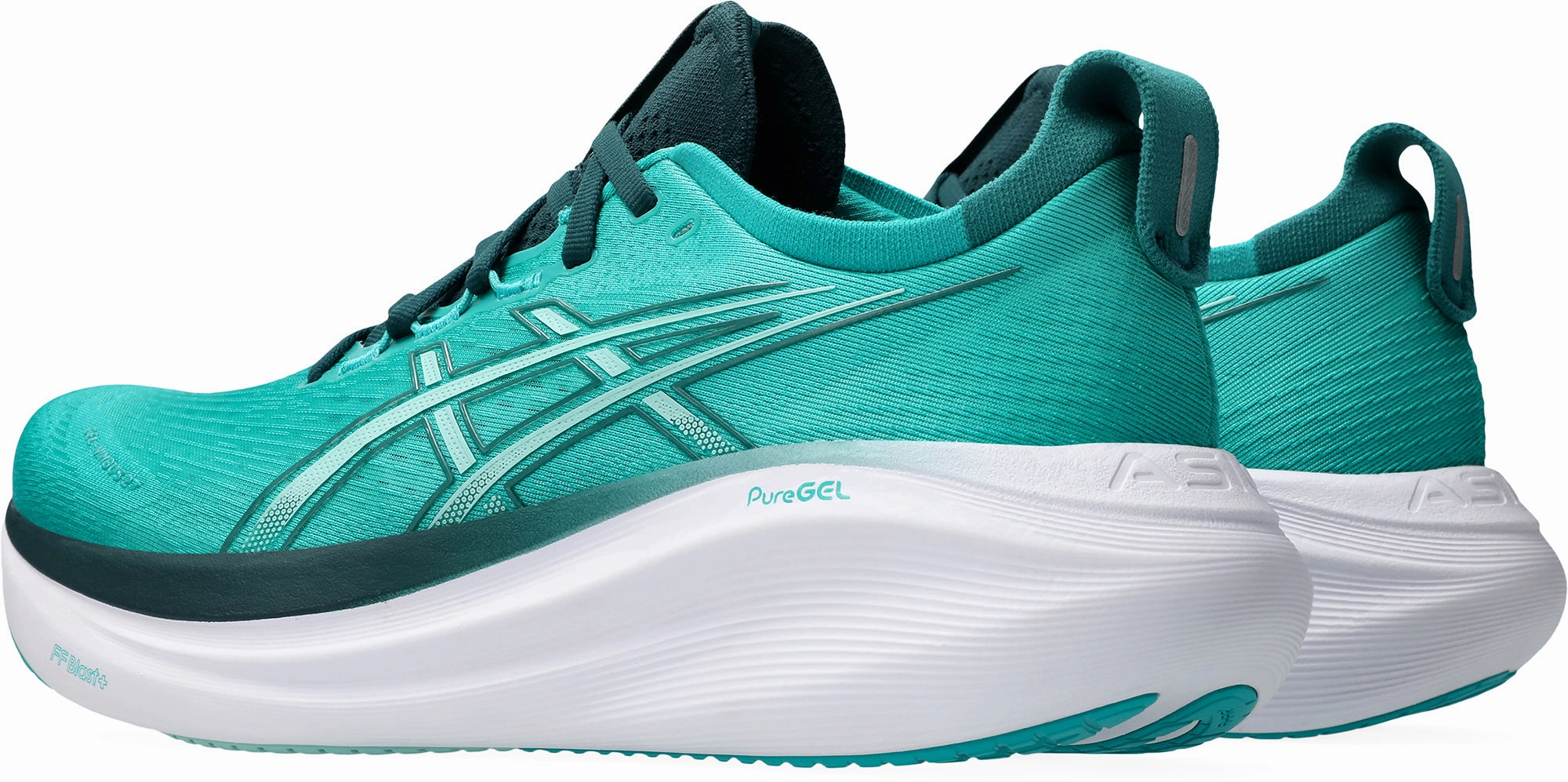 Asics Gel Nimbus 27 Mens Running Shoes - Green Neutral Support Shoes