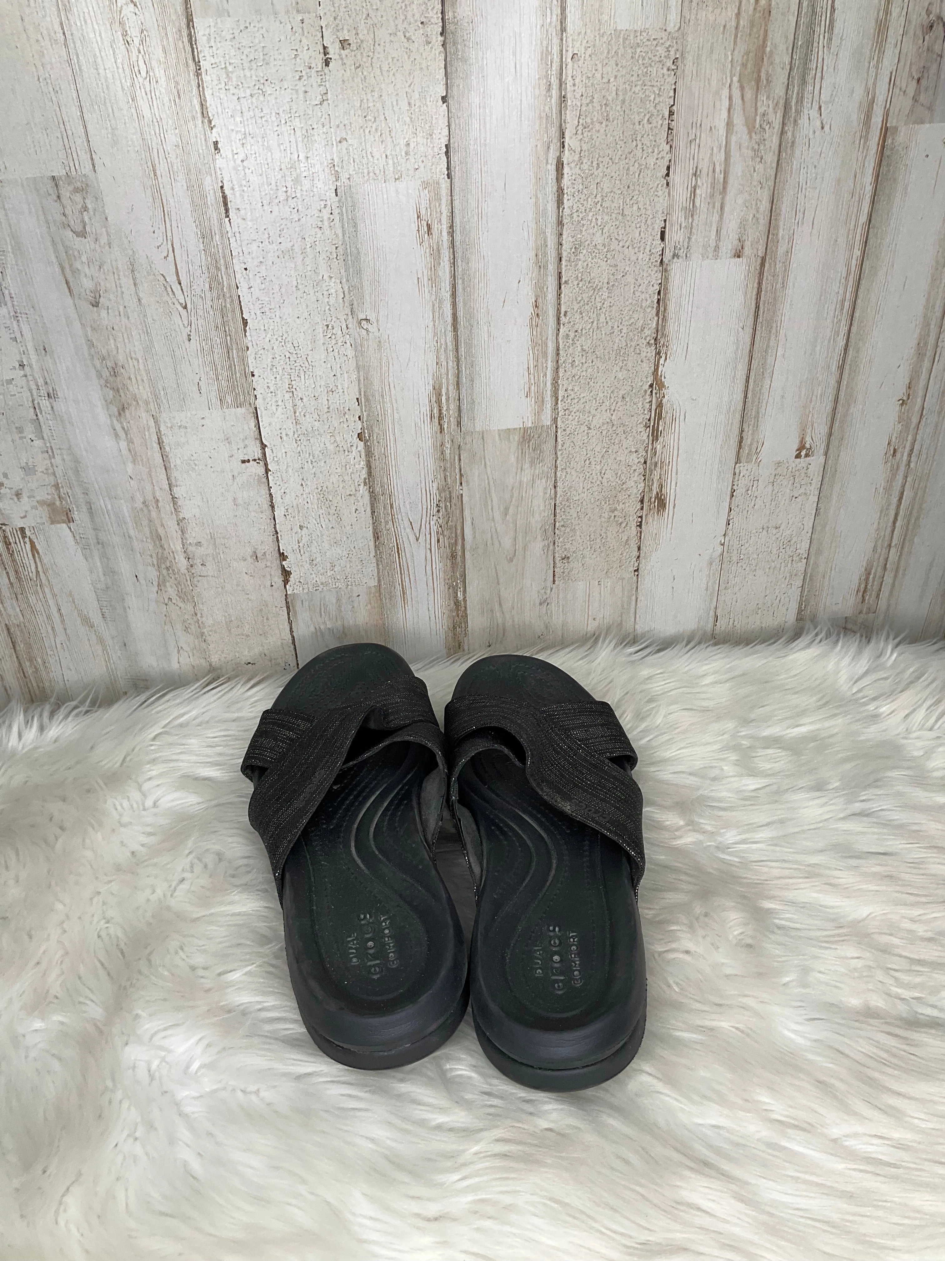 Black Sandals Heels Platform Crocs, Size 9 Lightweight Clogs