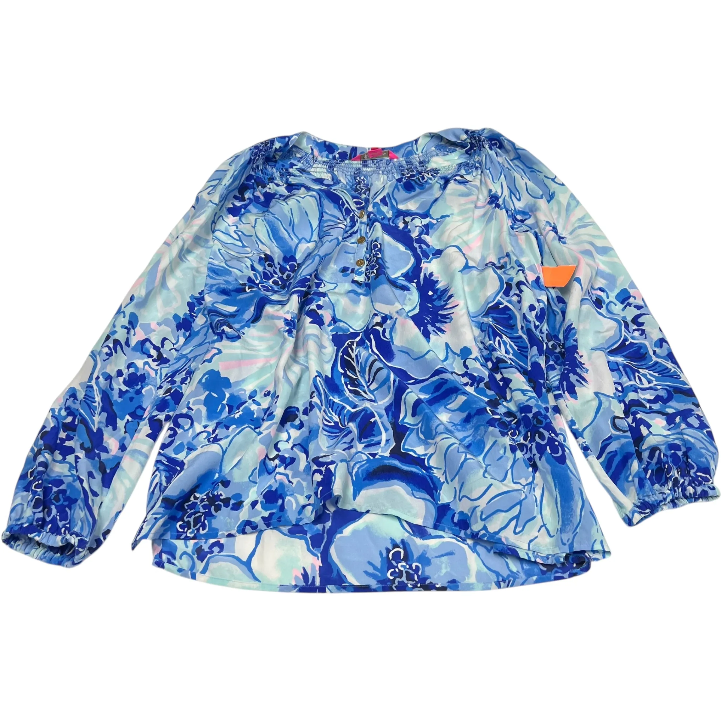 Blouse Designer By Lilly Pulitzer In Blue, Size: L lilly pulitzer