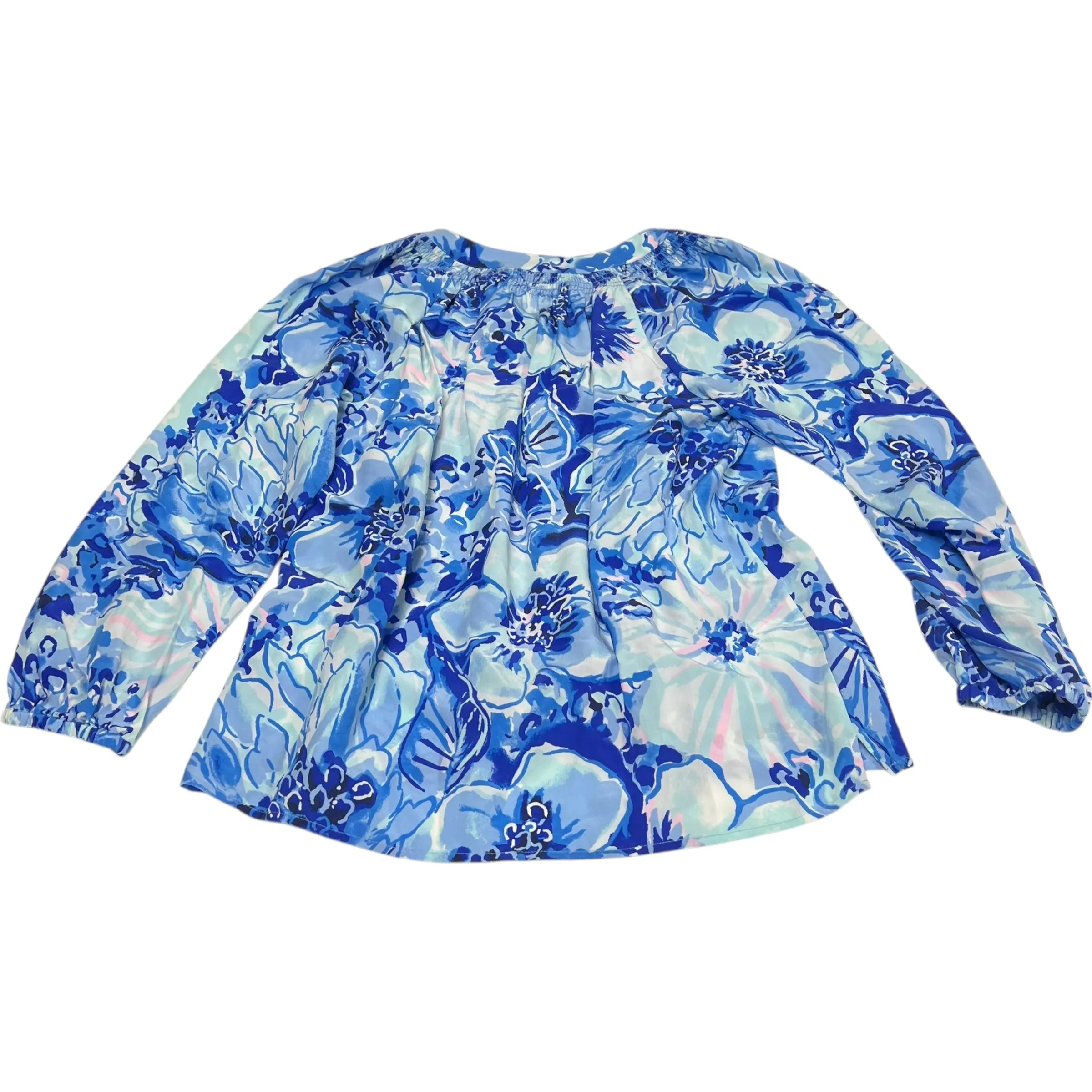 Blouse Designer By Lilly Pulitzer In Blue, Size: L lilly pulitzer