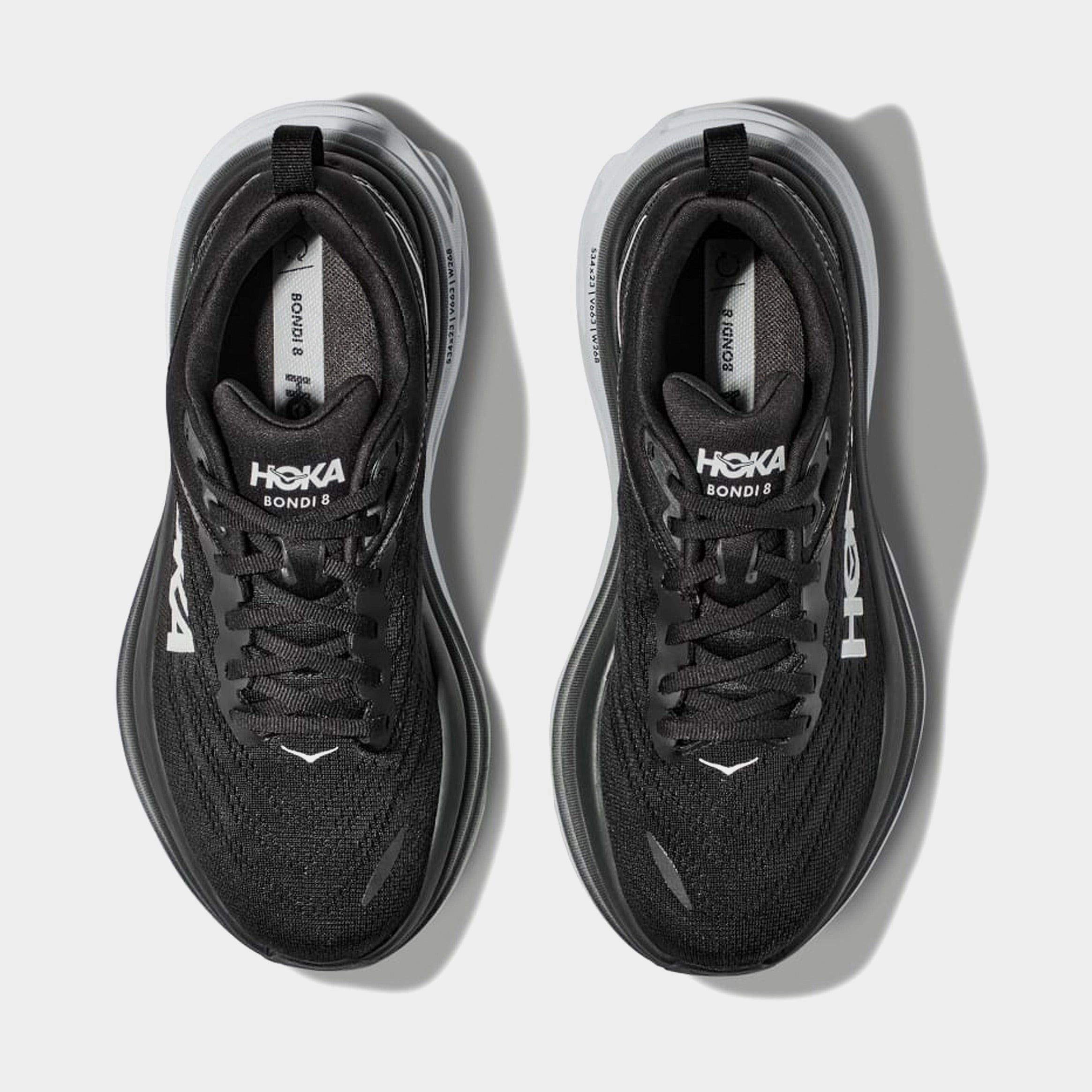 Bondi 8 Mens Running Shoes (Black/White) Trail grip footwear