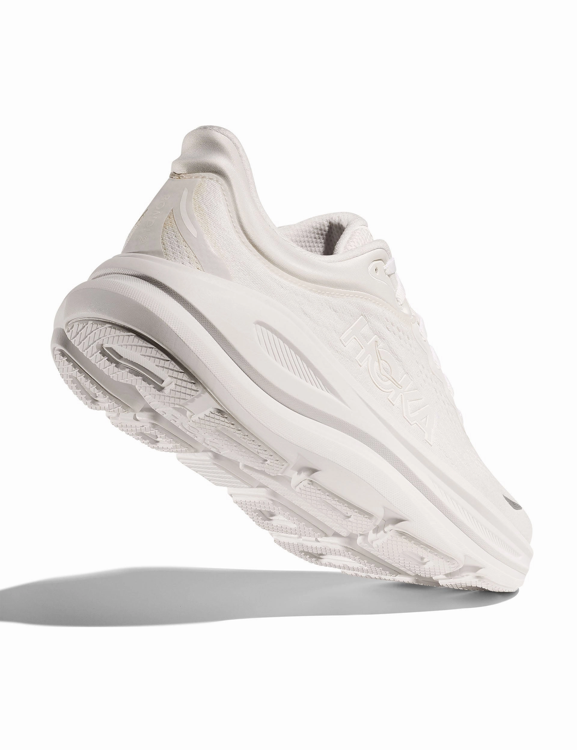 Bondi 9 - White Hoka trail-ready performance shoes