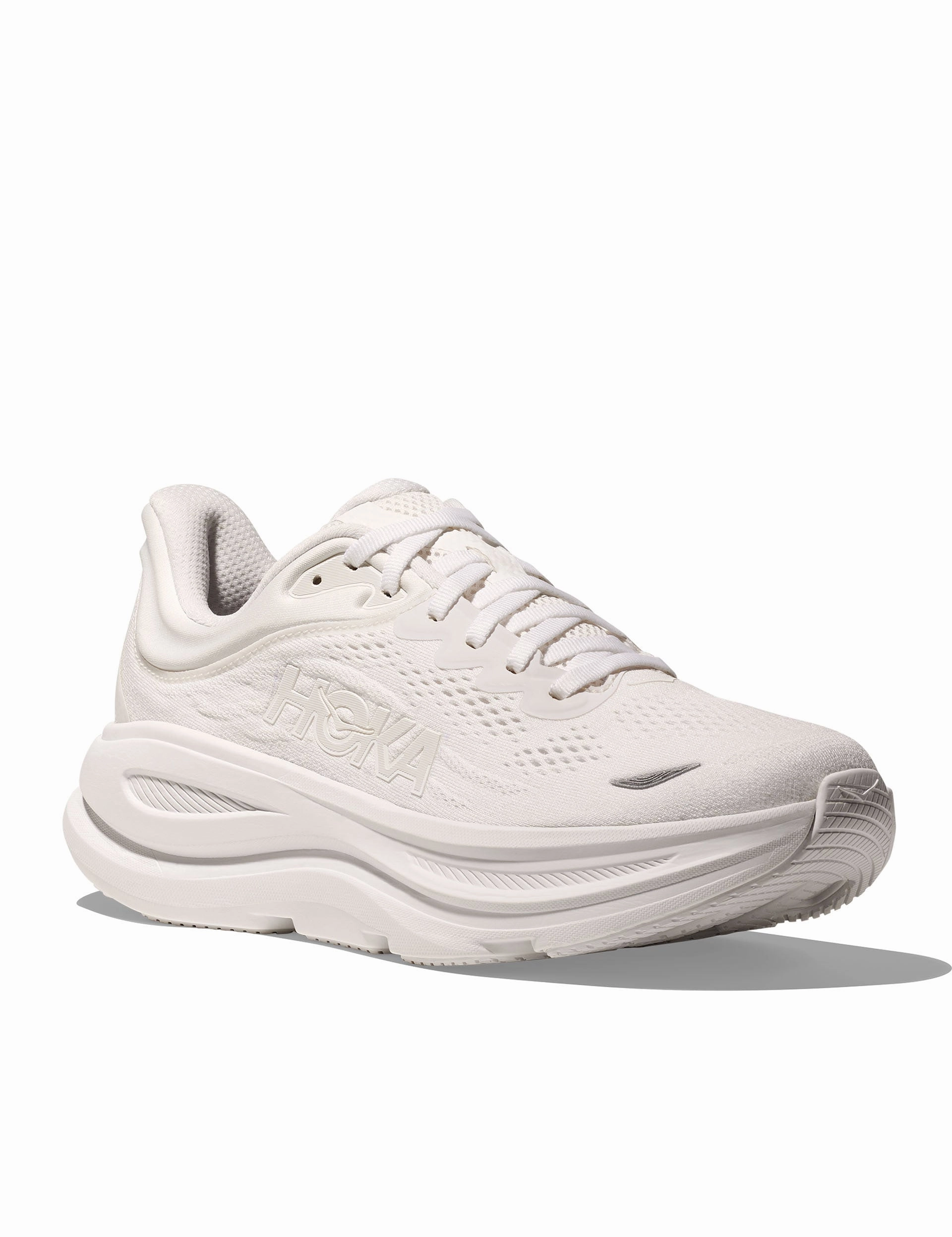Bondi 9 - White Hoka trail-ready performance shoes