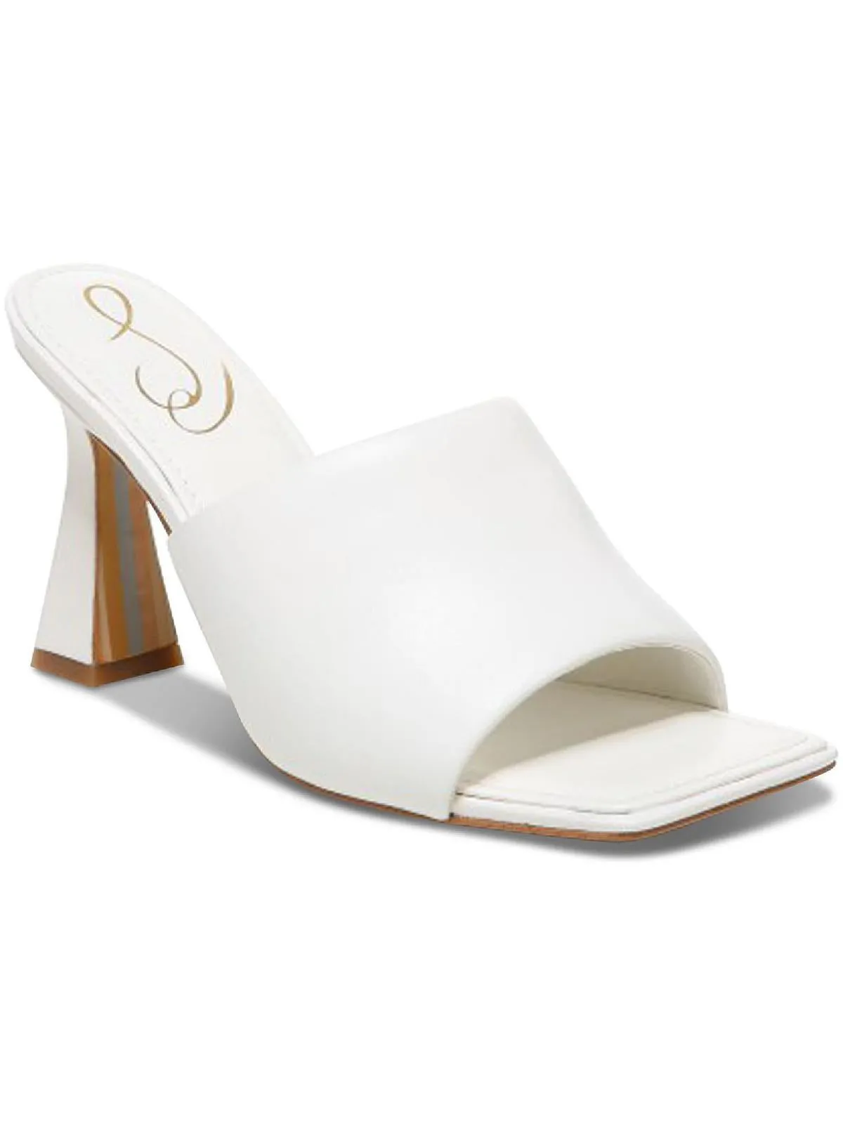 Carmen Womens Leather Square Toe Heels