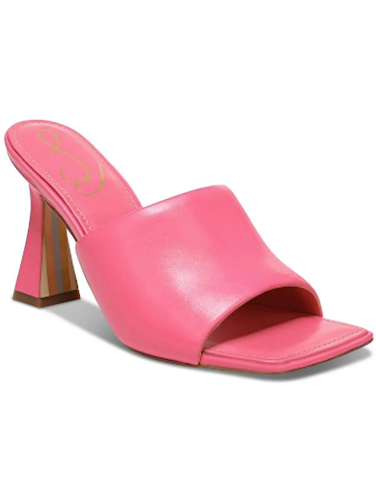 Carmen Womens Leather Square Toe Heels