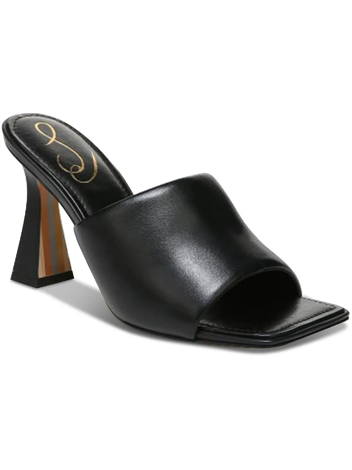Carmen Womens Leather Square Toe Heels