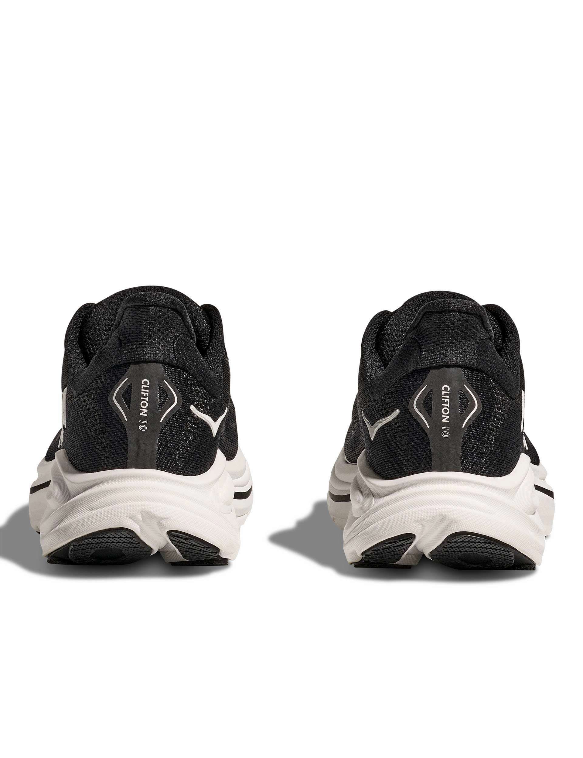 Clifton 10 - Black/White Hoka trail-ready performance shoes