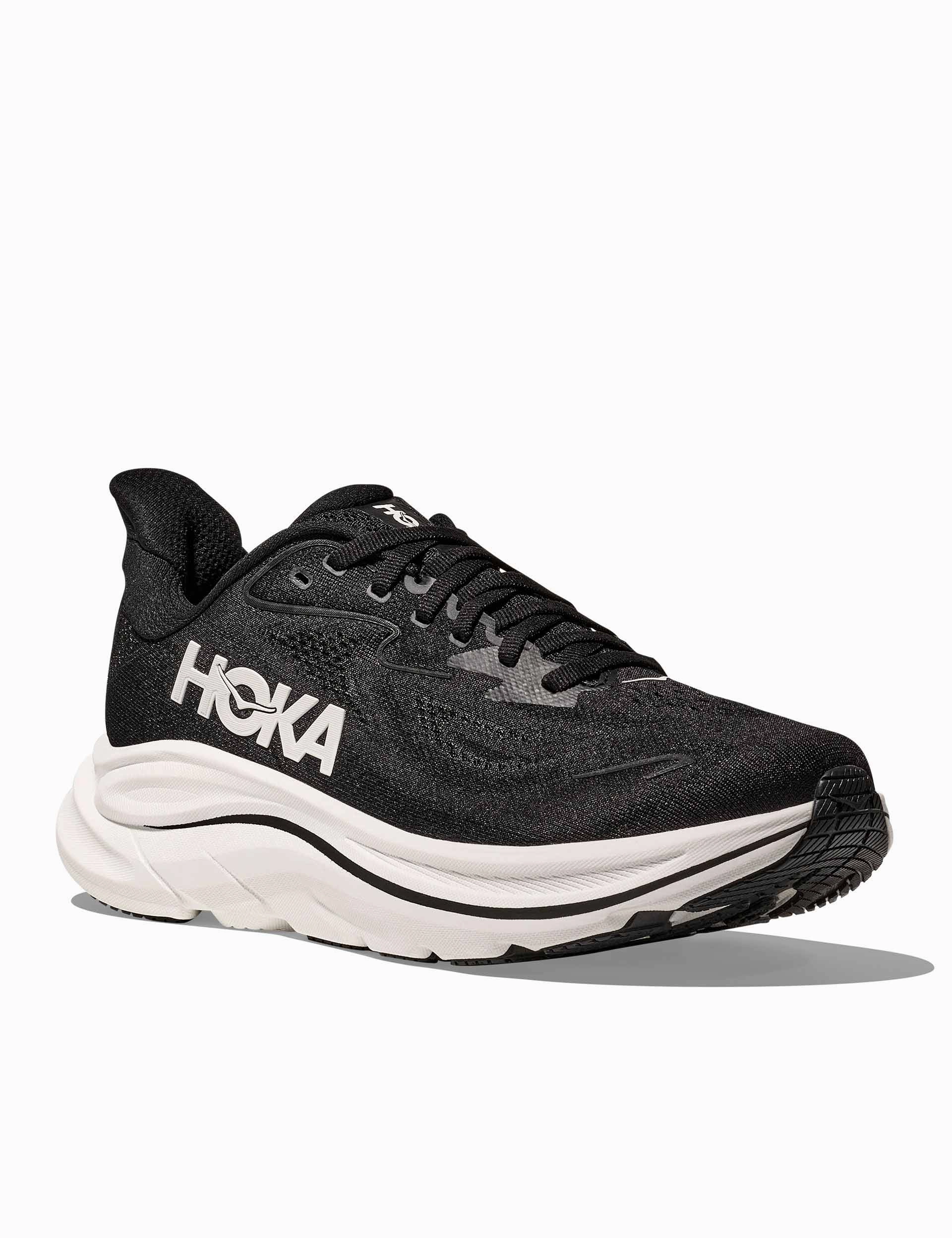 Clifton 10 - Black/White Hoka trail-ready performance shoes