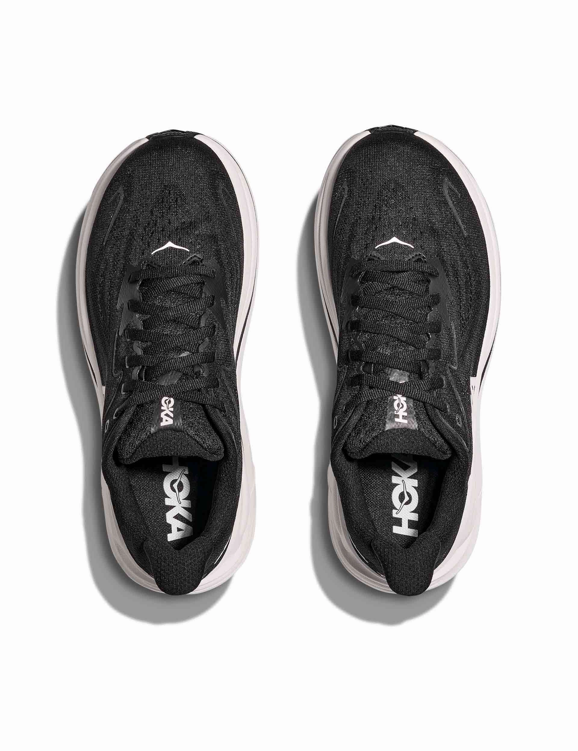 Clifton 10 - Black/White Hoka trail-ready performance shoes