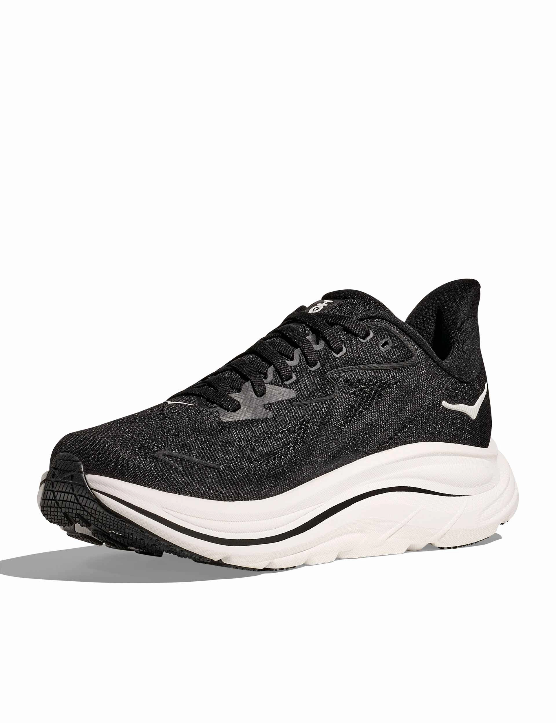 Clifton 10 - Black/White Hoka trail-ready performance shoes