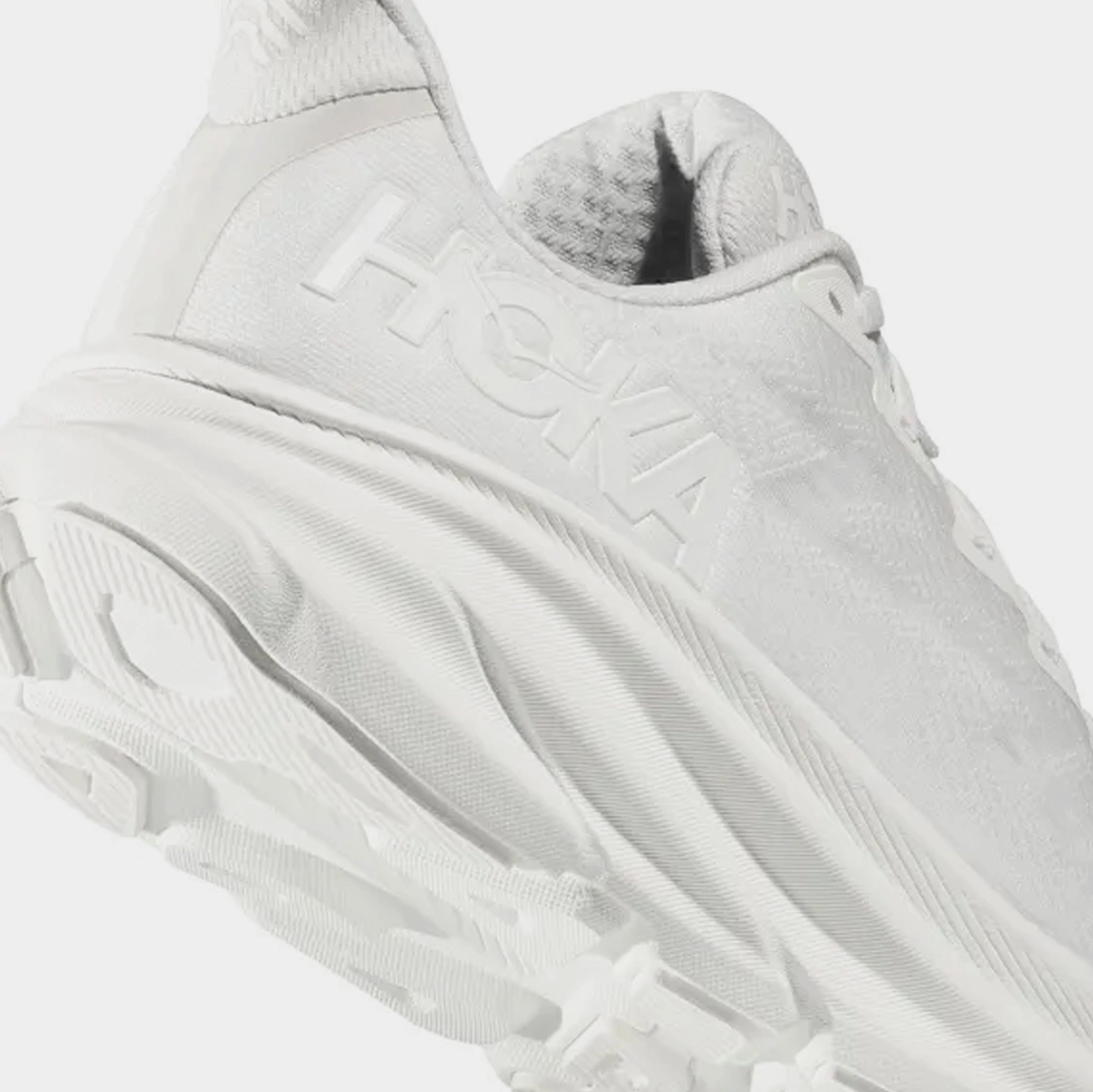 Clifton 9 Womens Running Shoes (White/White) Trail grip footwear