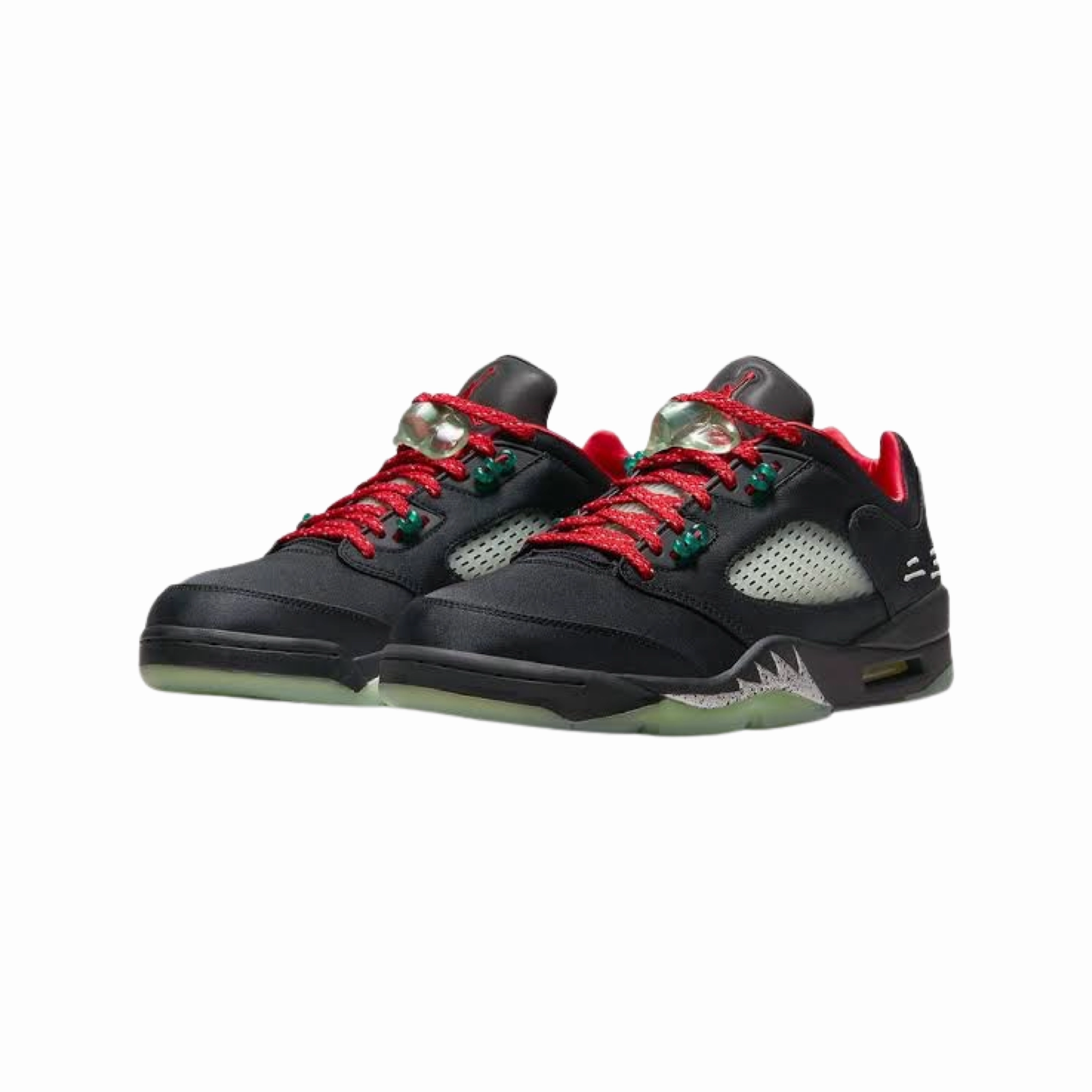 CLOT x Air Jordan 5 Retro Jade Black Jade Green Fire Red Metallic Silver Anthracite Basketball Shoes