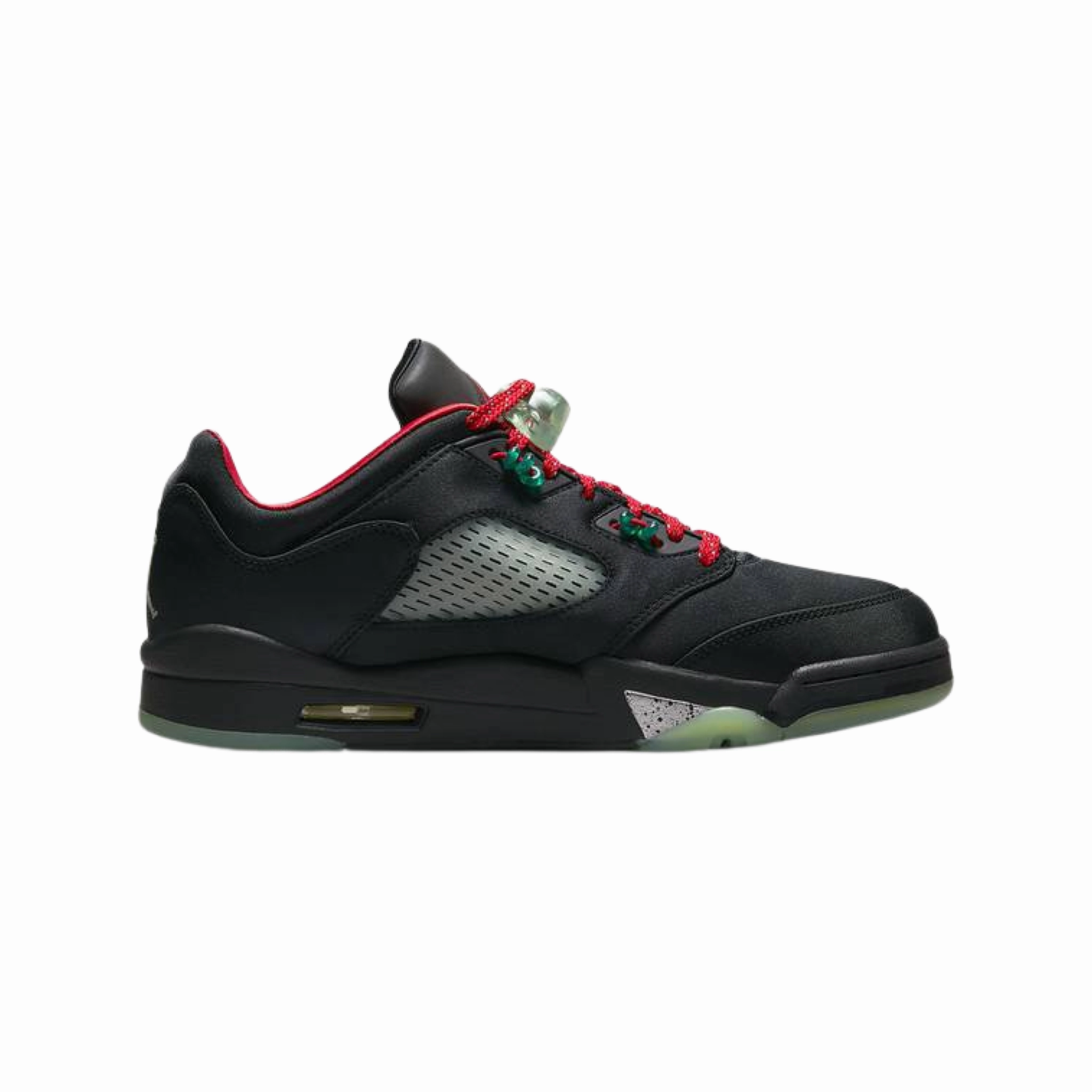 CLOT x Air Jordan 5 Retro Jade Black Jade Green Fire Red Metallic Silver Anthracite Basketball Shoes