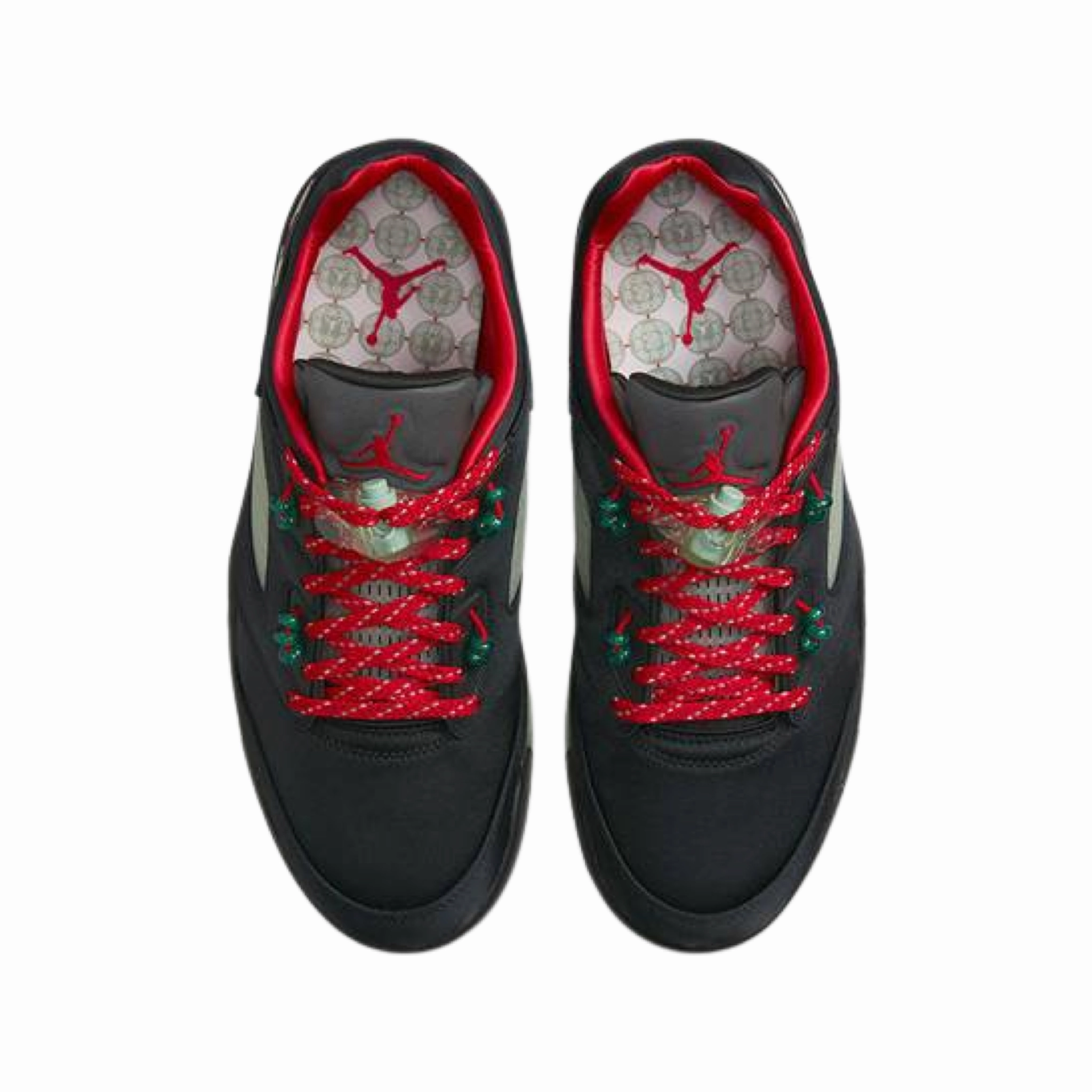 CLOT x Air Jordan 5 Retro Jade Black Jade Green Fire Red Metallic Silver Anthracite Basketball Shoes