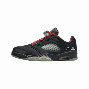 CLOT x Air Jordan 5 Retro Jade Black Jade Green Fire Red Metallic Silver Anthracite Air Jordan basketball shoes with classic look