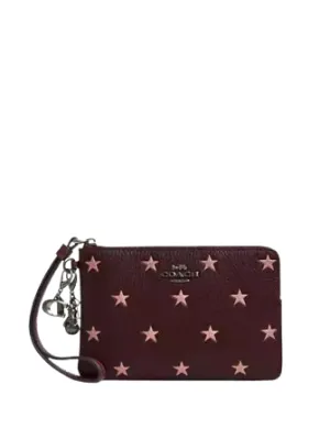 Coach Boxed Corner Zip Wristlet With Star Print And Charms Coach Bags