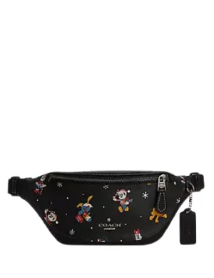 Coach Disney X Coach Warren Mini Belt Bag With Holiday Print Coach Bags