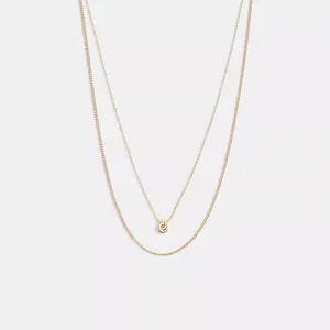 Coach Outlet Delicate Interlocking Layered Necklace COACH Outlet Bags
