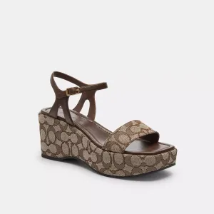 Coach Outlet Gale Wedge Sandal In Signature Jacquard COACH Outlet Bags