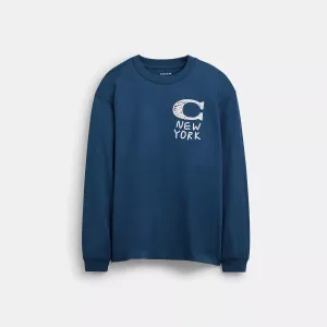 Coach Outlet New York Long Sleeve T Shirt In Organic Cotton COACH Outlet Bags