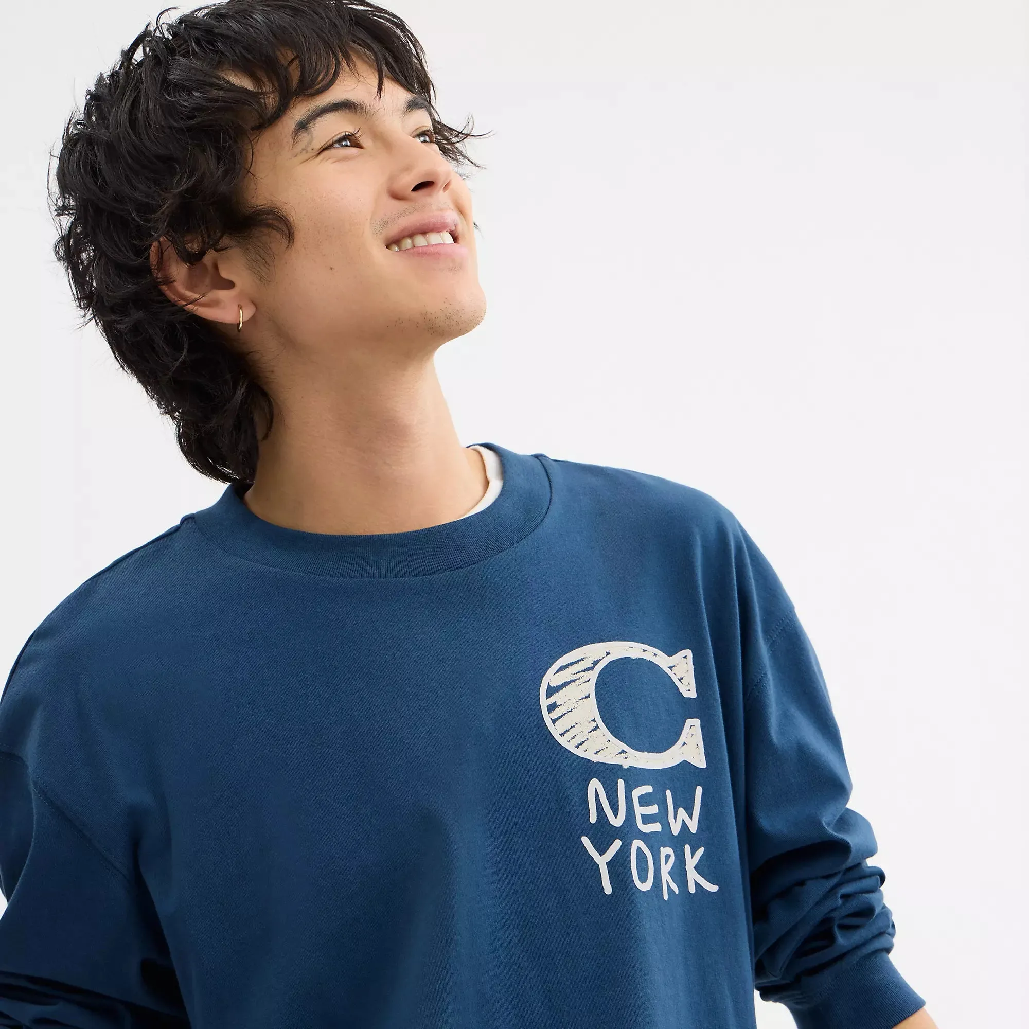 Coach Outlet New York Long Sleeve T Shirt In Organic Cotton COACH Outlet Bags