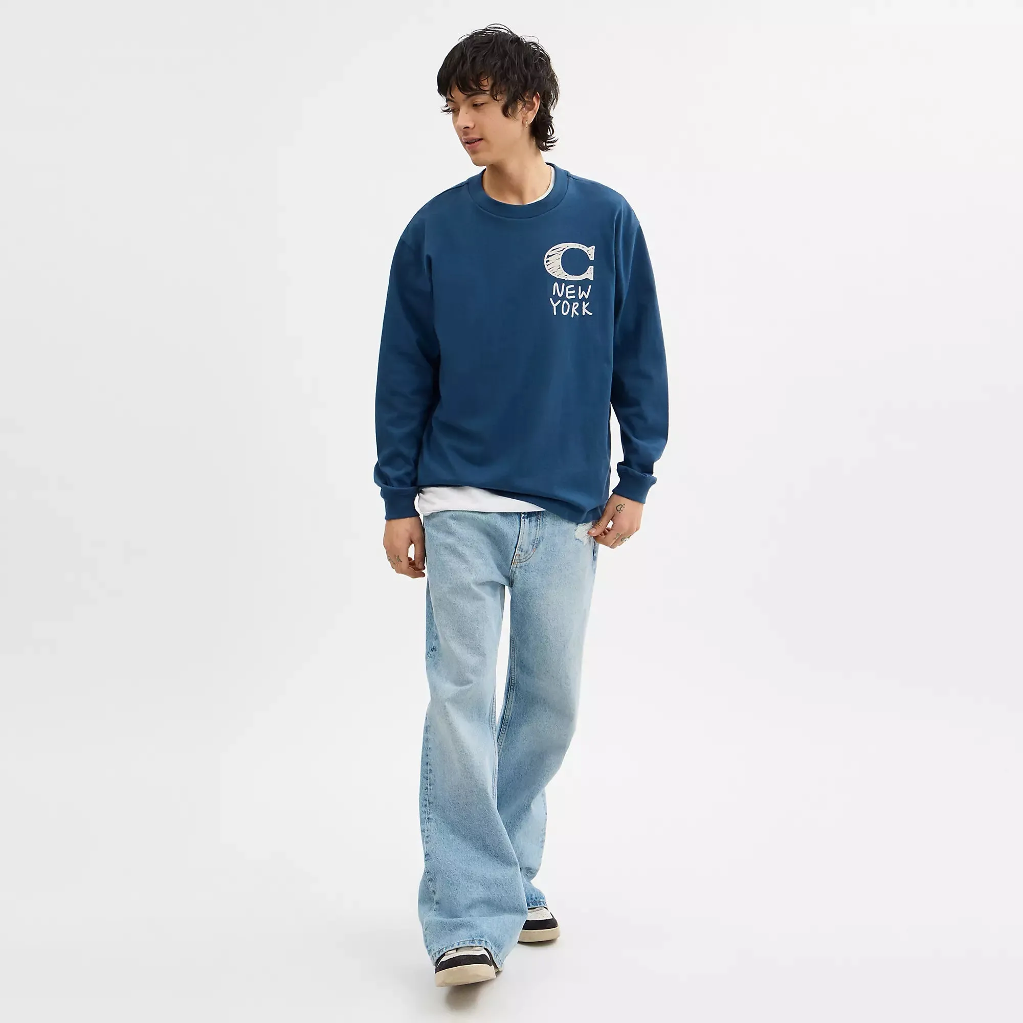 Coach Outlet New York Long Sleeve T Shirt In Organic Cotton COACH Outlet Bags