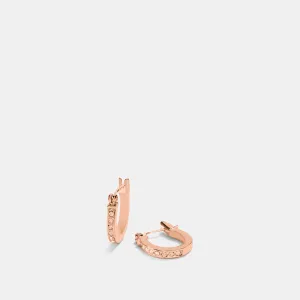 Coach Outlet Pave Signature Huggie Earrings COACH Outlet Bags