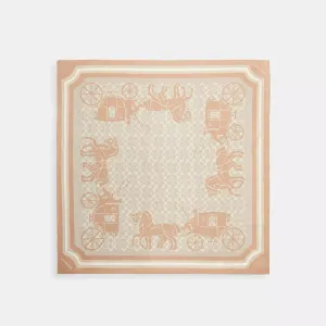 Coach Outlet Signature Horse And Carriage Print Silk Square Scarf COACH Outlet Bags