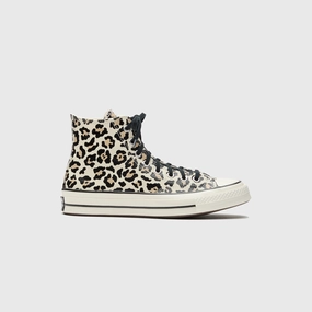 Converse Chuck 70s Glow-In-The-Dark Leopard Print - Egret / Light Fawn / Black Mens casual Converse sneakers
