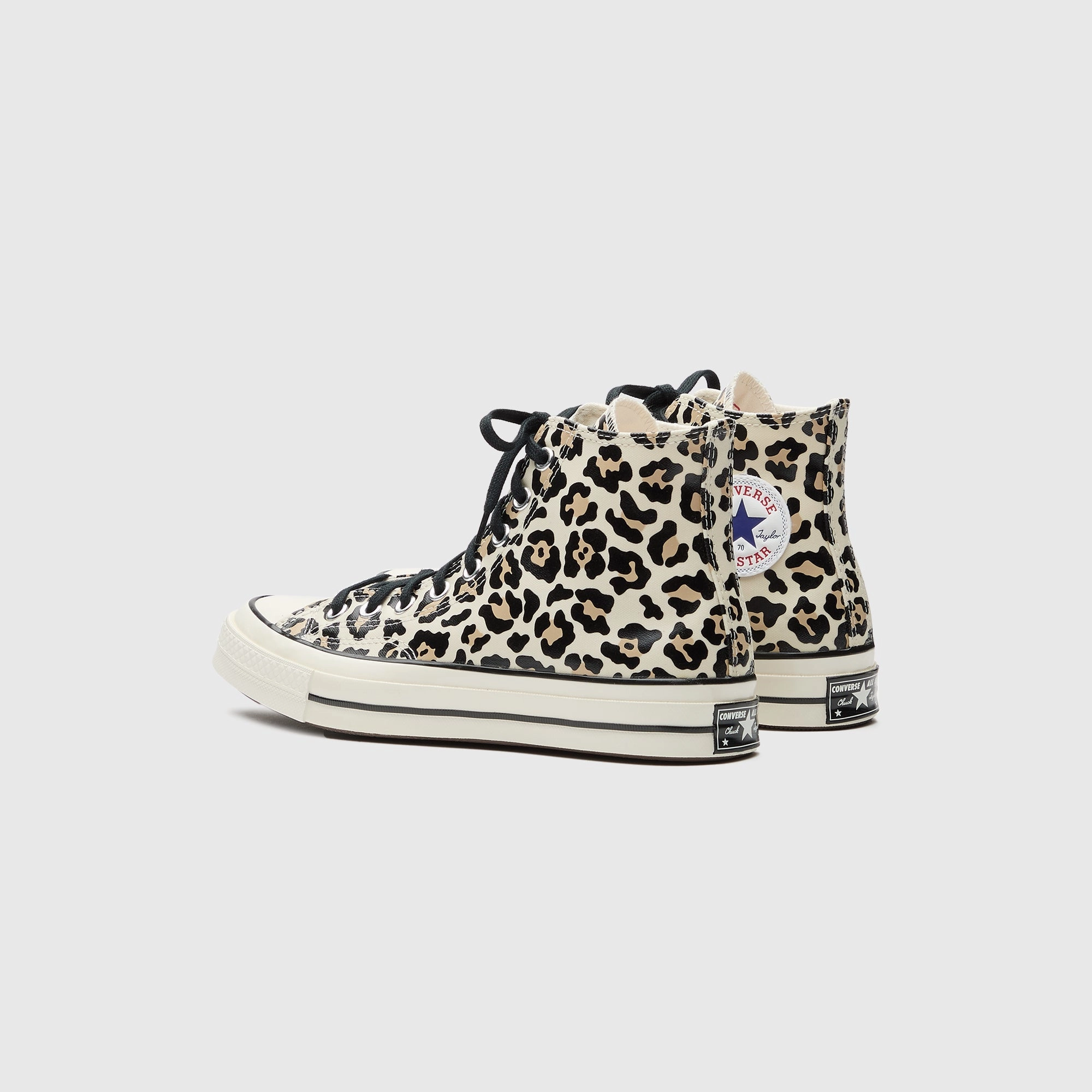Converse Chuck 70s Glow-In-The-Dark Leopard Print - Egret / Light Fawn / Black Heritage style lace-ups
