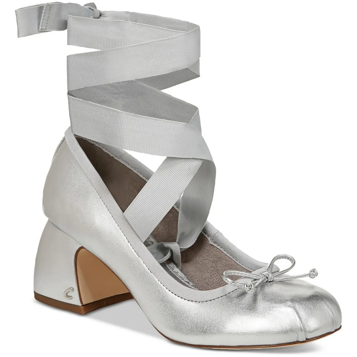 Della Womens Satin Bow Mary Jane Heels