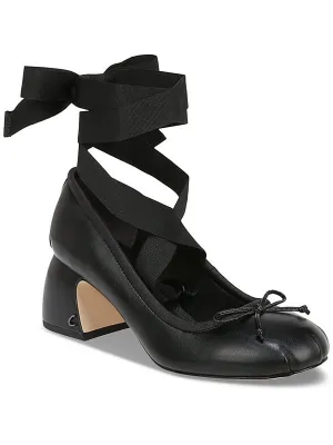 Della Womens Satin Bow Mary Jane Heels
