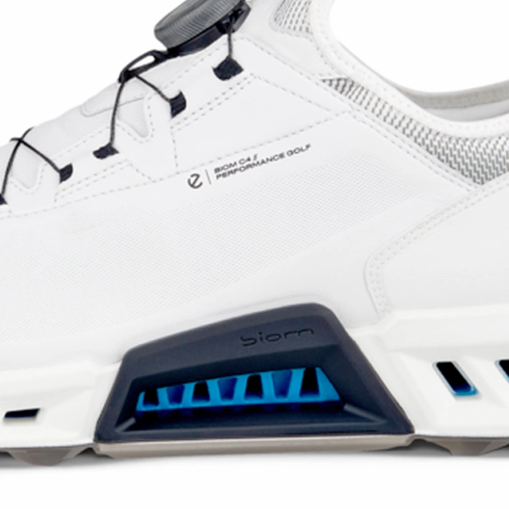 ECCO Biom C4 Gore-Tex BOA Spikeless Waterproof Shoes - White/Black Golf Course Performance