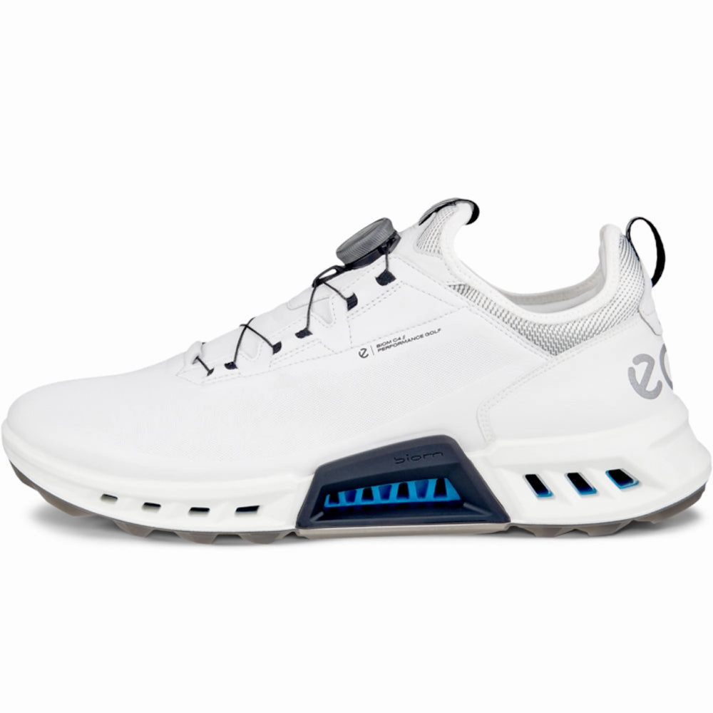 ECCO Biom C4 Gore-Tex BOA Spikeless Waterproof Shoes - White/Black Golf Course Performance