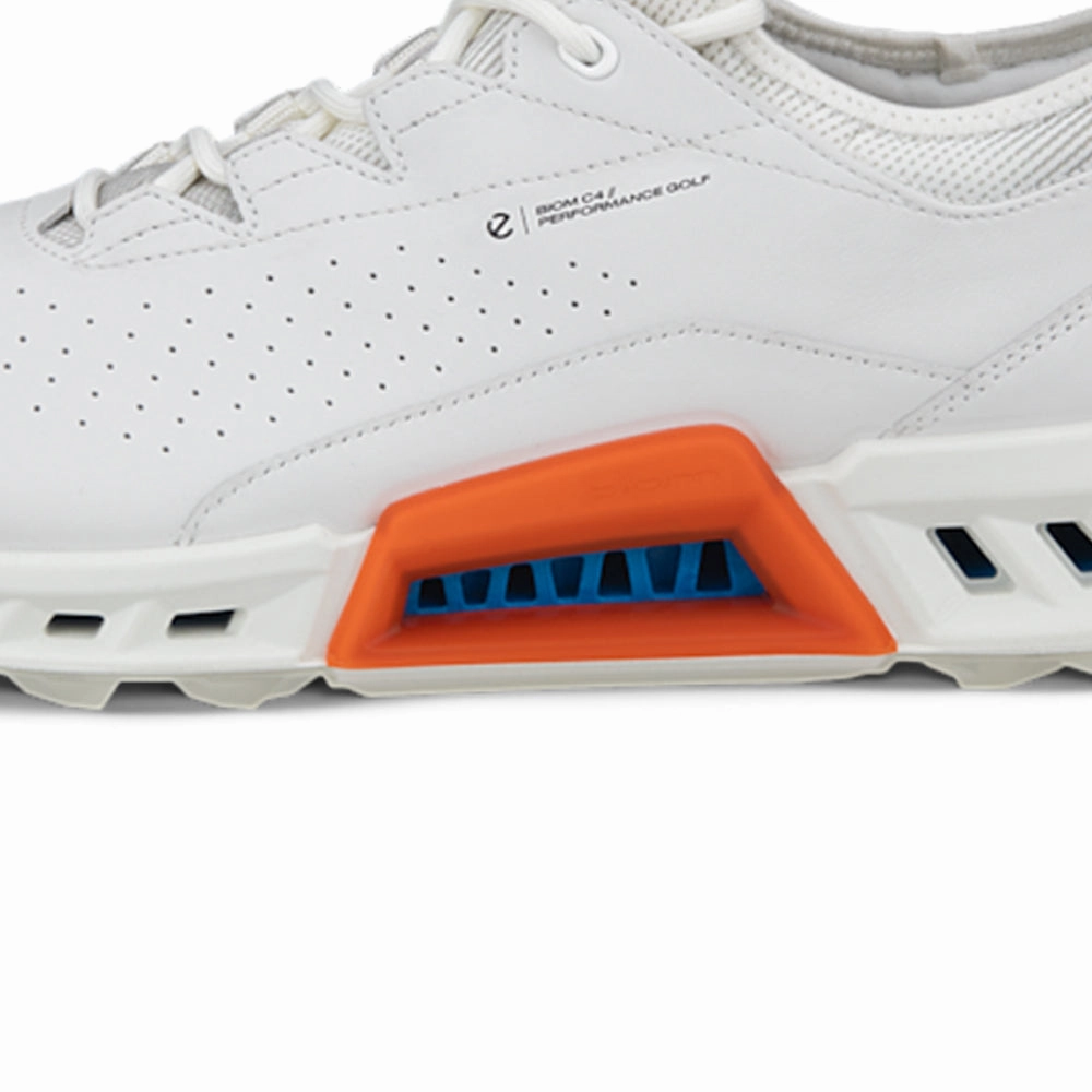 ECCO Biom C4 Gore-Tex Spikeless Waterproof Shoes - White/Mazarine Blue Golf Course Performance