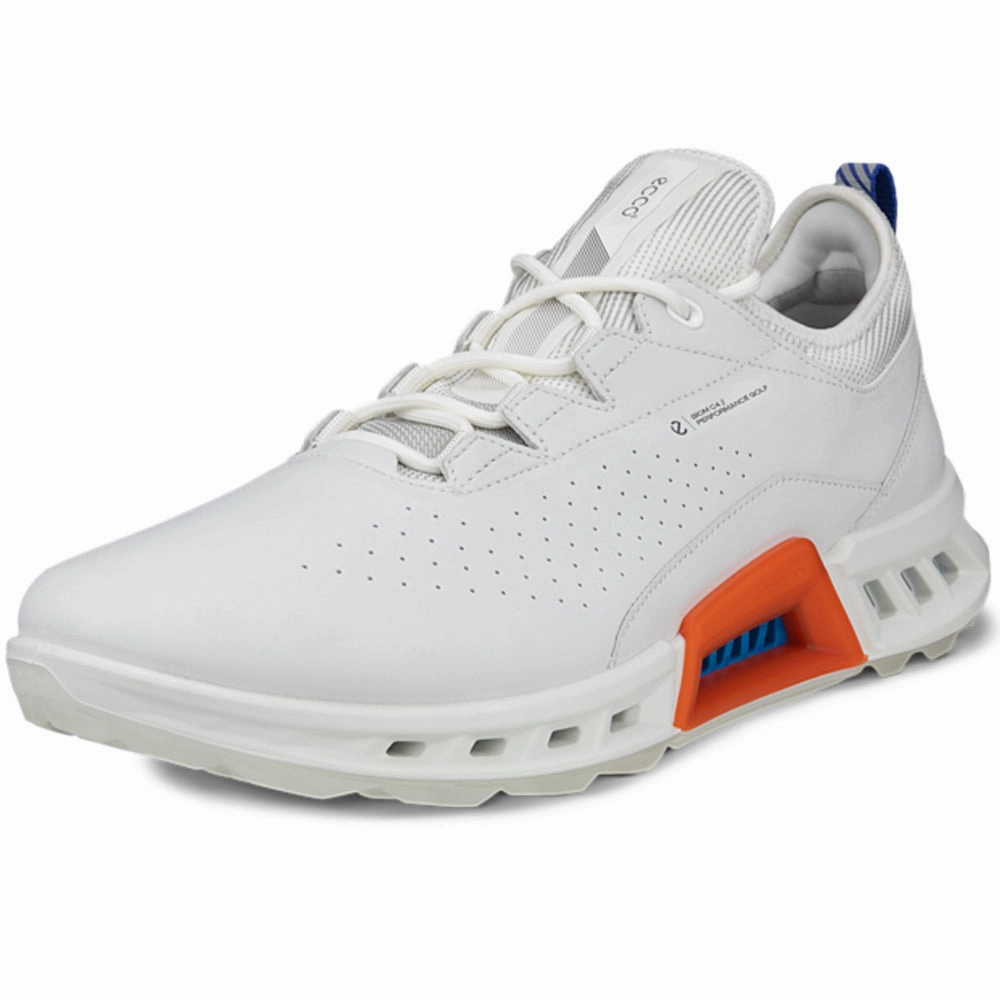 ECCO Biom C4 Gore-Tex Spikeless Waterproof Shoes - White/Mazarine Blue Golf Course Performance
