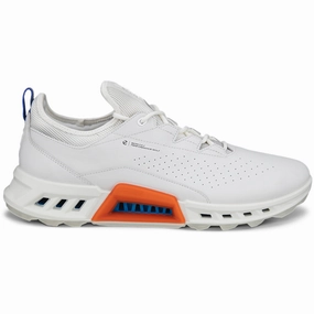 ECCO Biom C4 Gore-Tex Spikeless Waterproof Shoes - White/Mazarine Blue Ecco golf shoe options