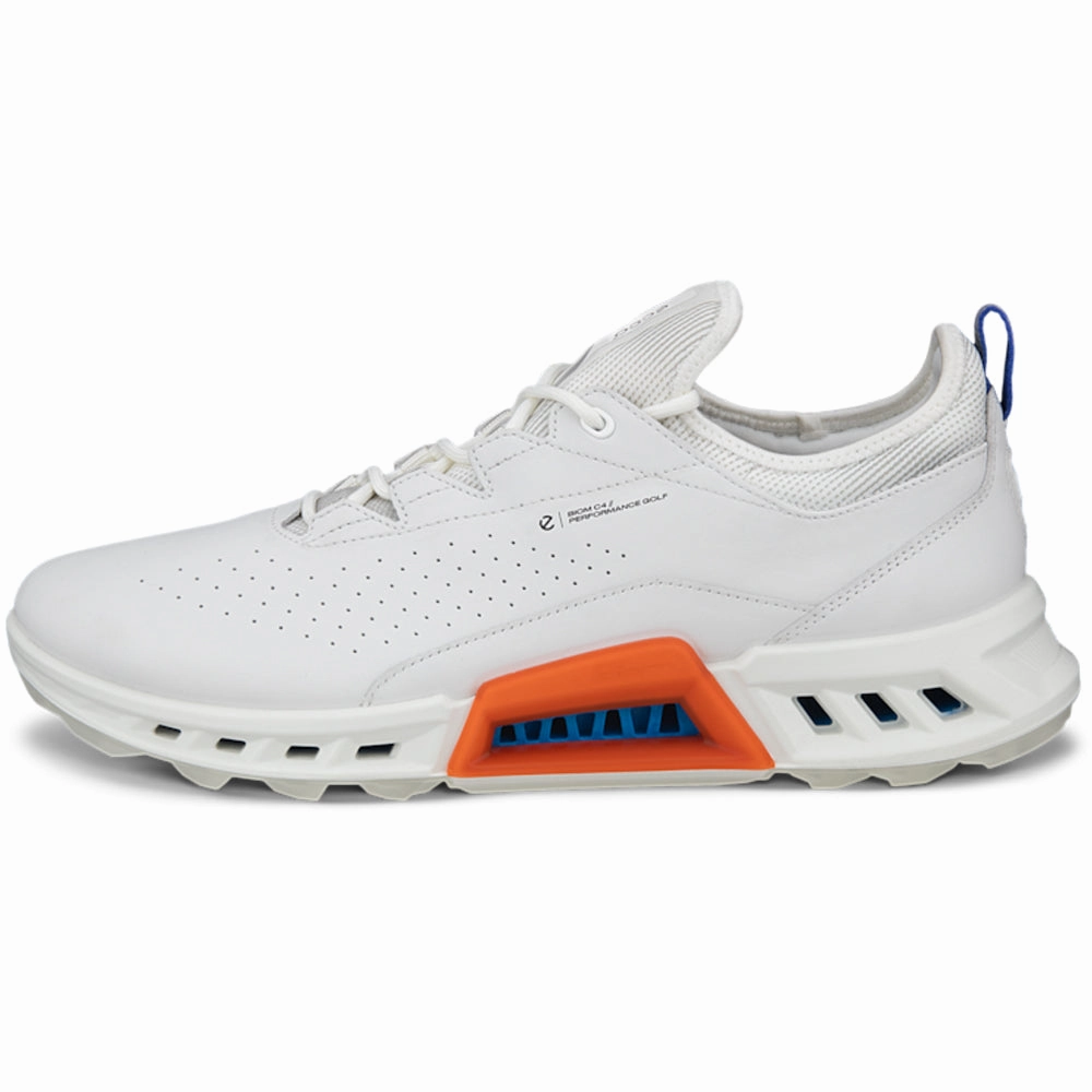 ECCO Biom C4 Gore-Tex Spikeless Waterproof Shoes - White/Mazarine Blue Golf Course Performance