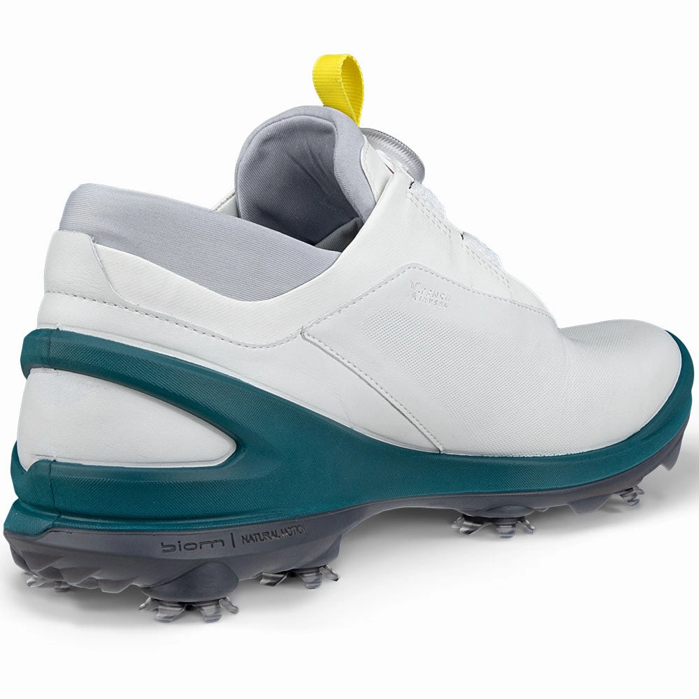 ECCO BIOM Tour BOA Spiked Waterproof Shoes - White Golf Course Performance
