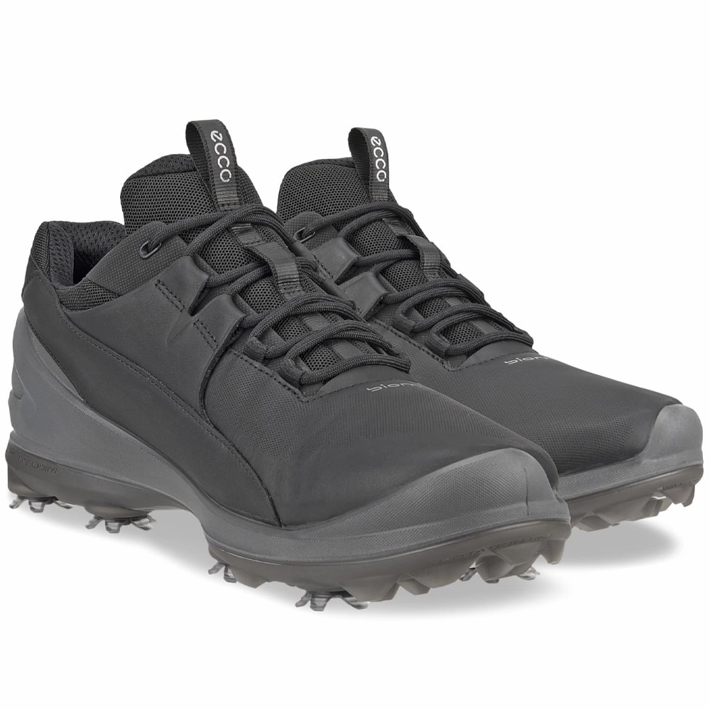 ECCO Biom Tour Gore-Tex Waterproof Spiked Shoes - Black Golf Course Performance