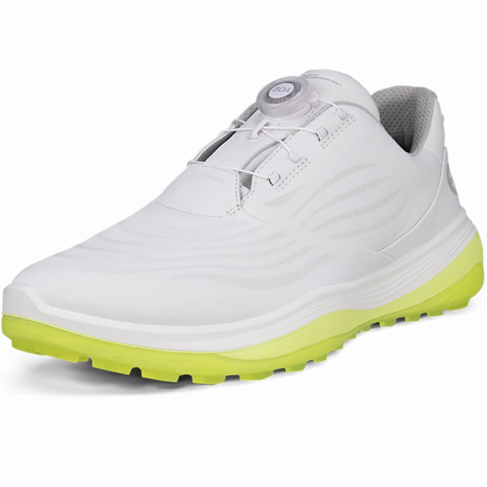 ECCO Golf Lt1 BOA Spikeless Waterproof Shoes - White Golf Course Performance