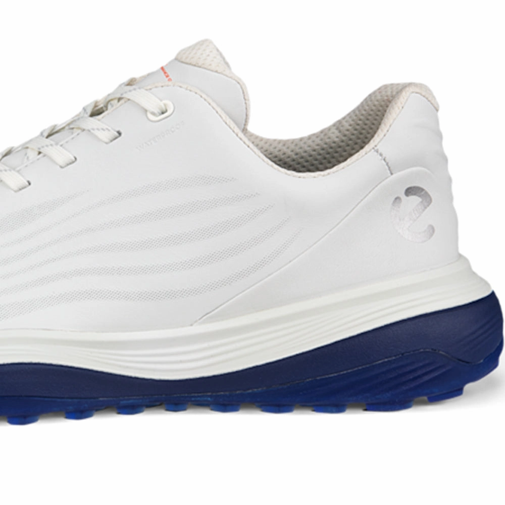 ECCO Golf Lt1 Spikeless Waterproof Shoes - White/Blue Golf Course Performance