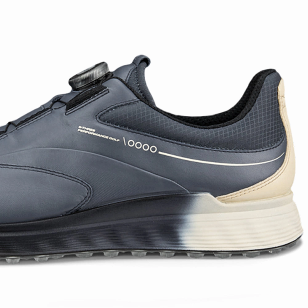 ECCO Golf S-three Boa Spikeless Waterproof Shoes - Ombre/Sand Golf Course Performance