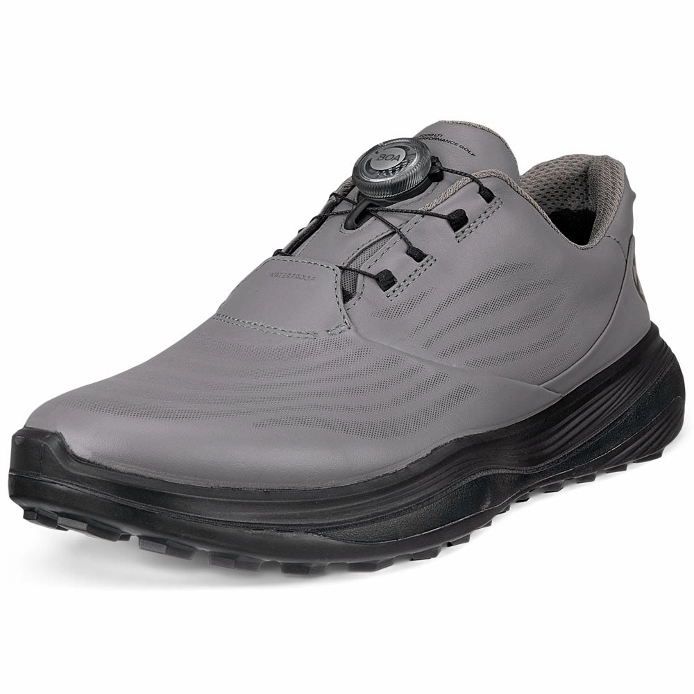 ECCO LT1 BOA Waterproof Spikeless Shoes - Steel Golf Course Performance