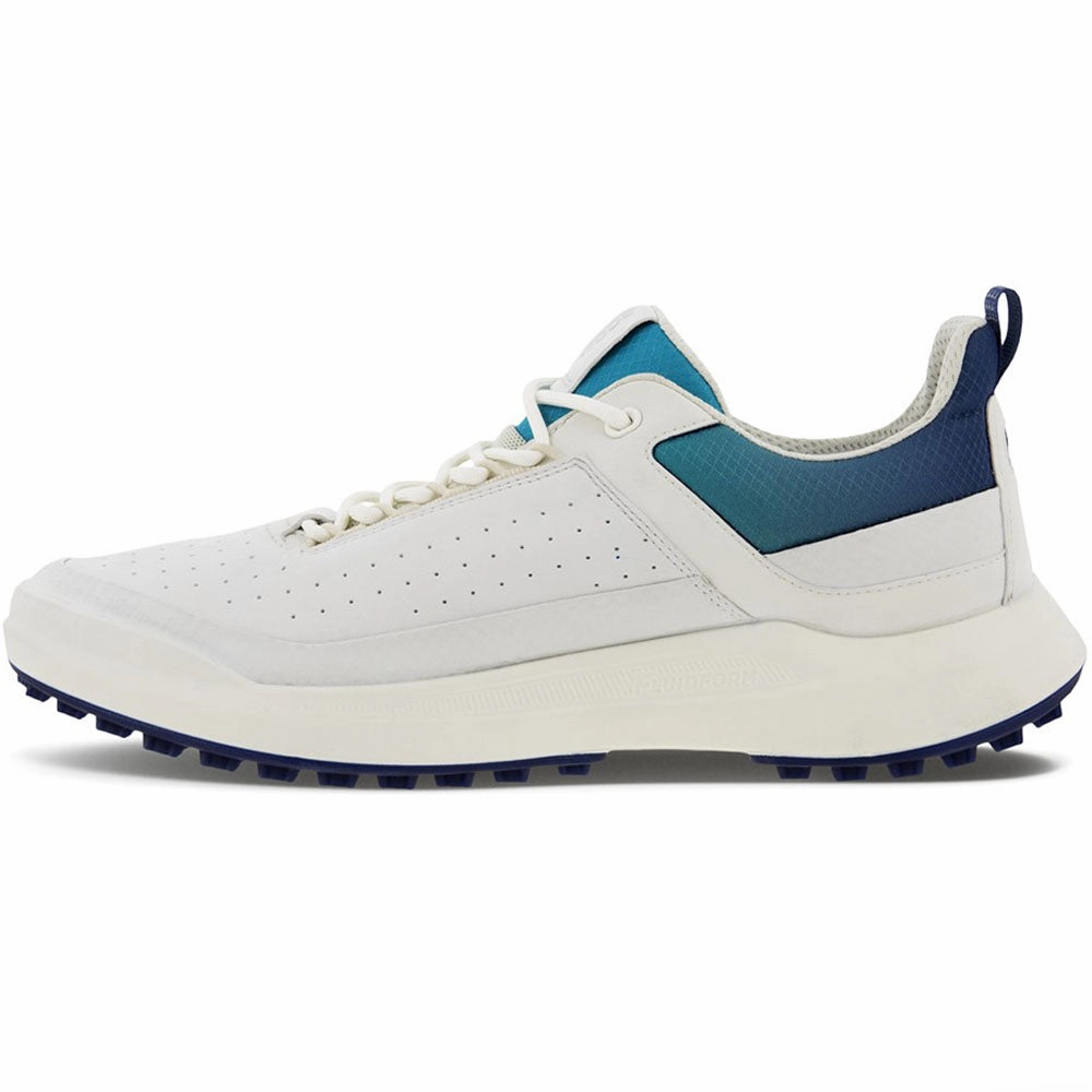 ECCO M Core Spikeless Shoes - White/White/Blue Depths/Caribbean Golf Course Performance