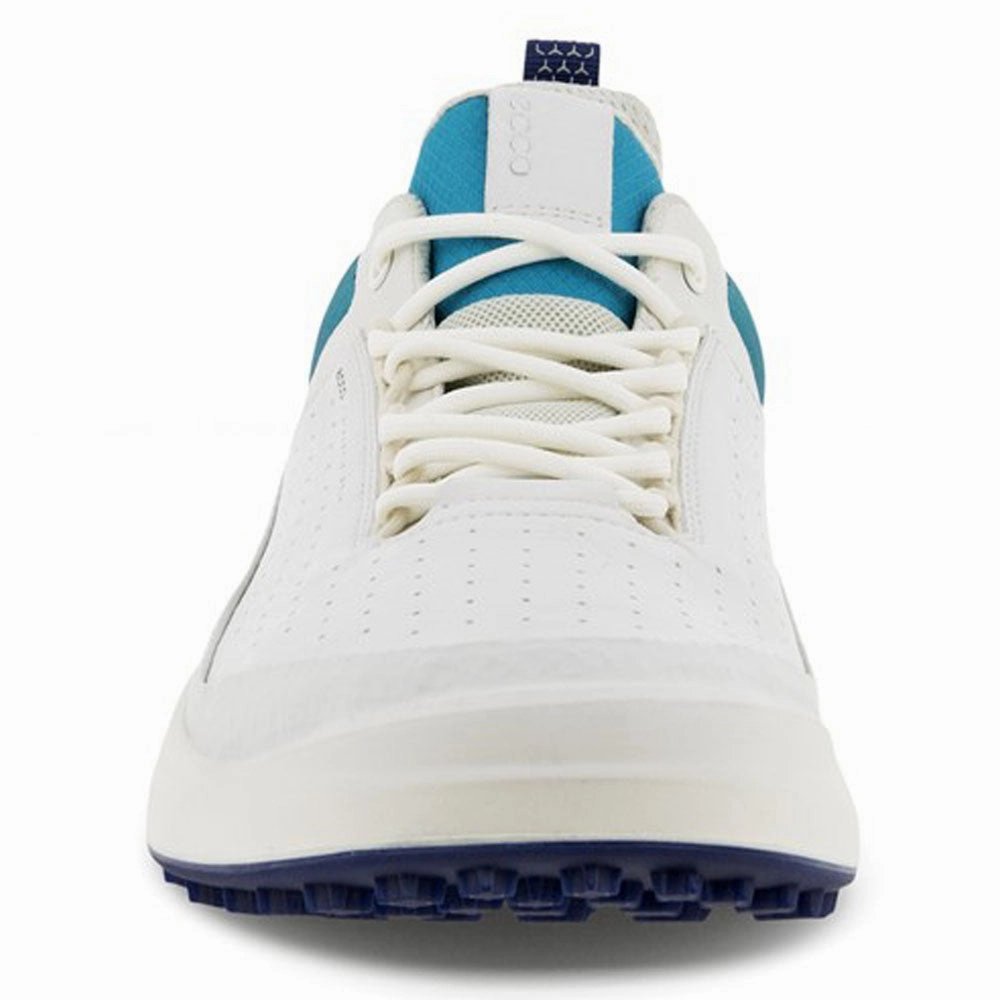 ECCO M Core Spikeless Shoes - White/White/Blue Depths/Caribbean Golf Course Performance