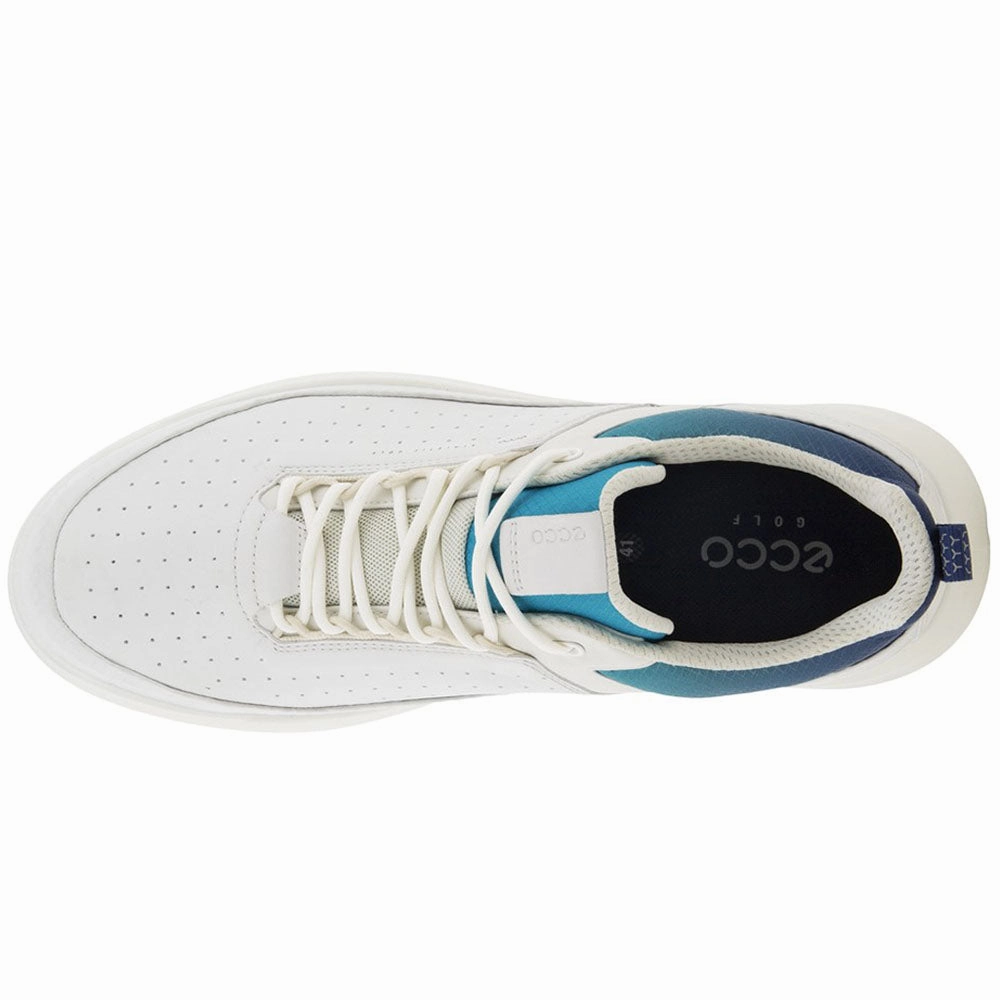 ECCO M Core Spikeless Shoes - White/White/Blue Depths/Caribbean Golf Course Performance