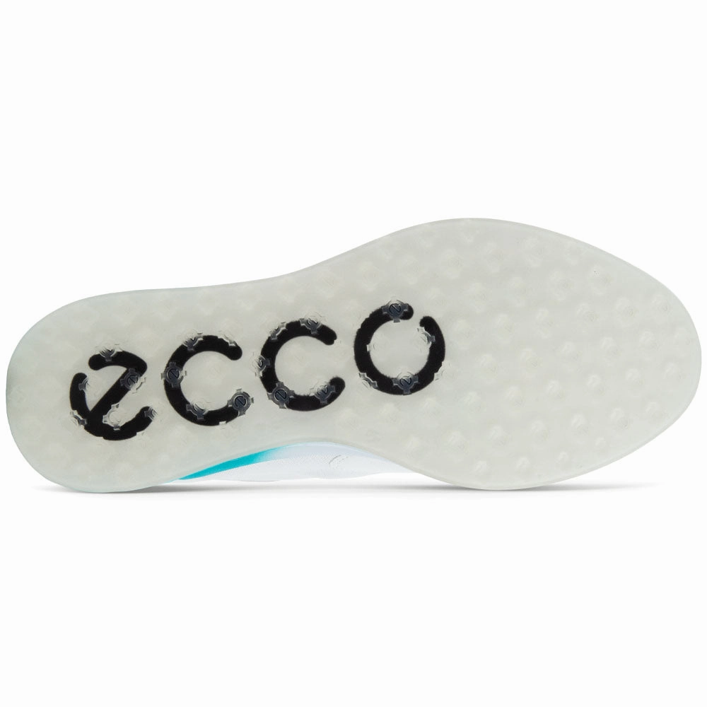 ECCO S-Three BOA Gore-Tex Spikeless Waterproof Shoes - White/Caribbean/Concrete Golf Course Performance