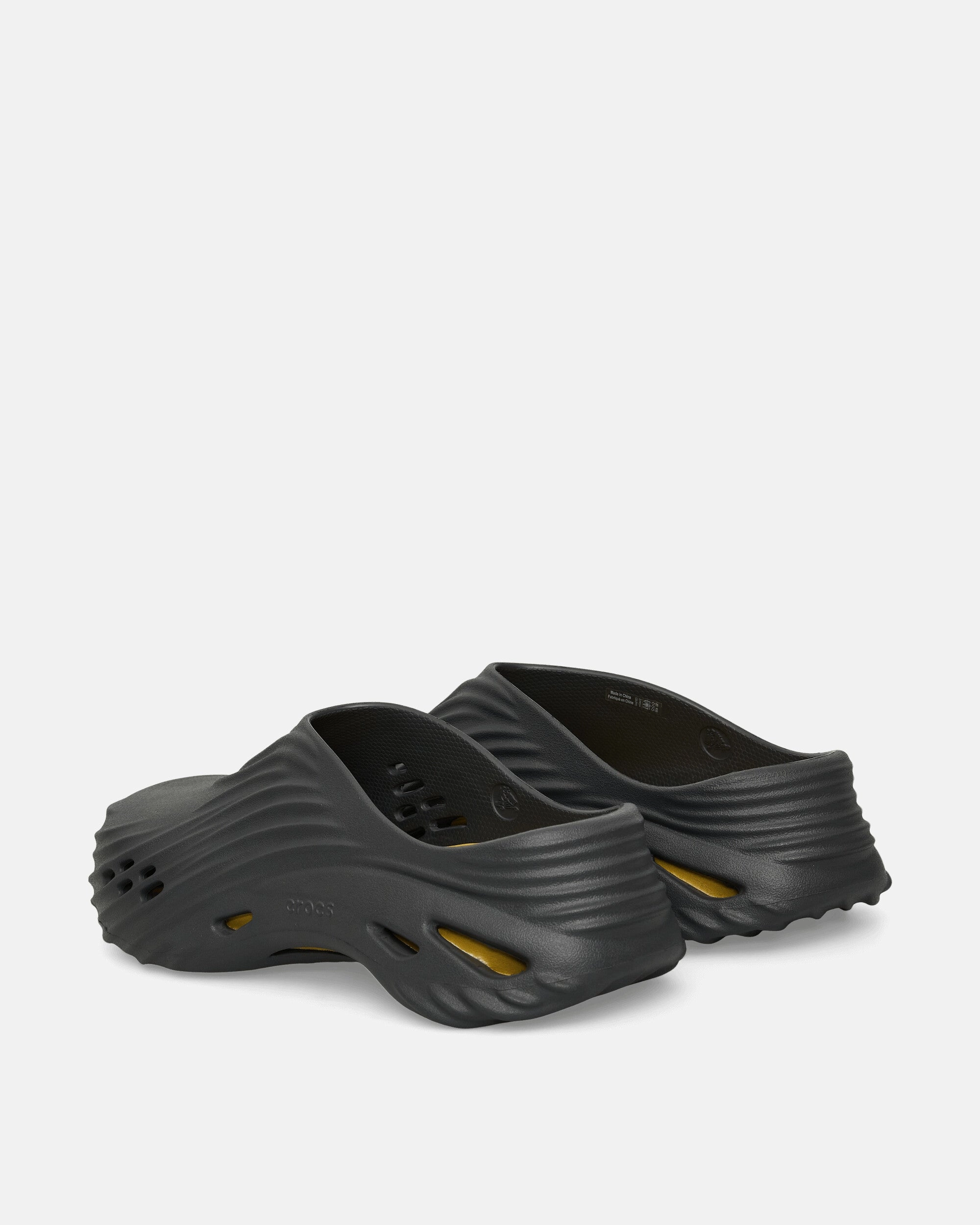 Echo Wave Mules Black Foam Comfort Clogs