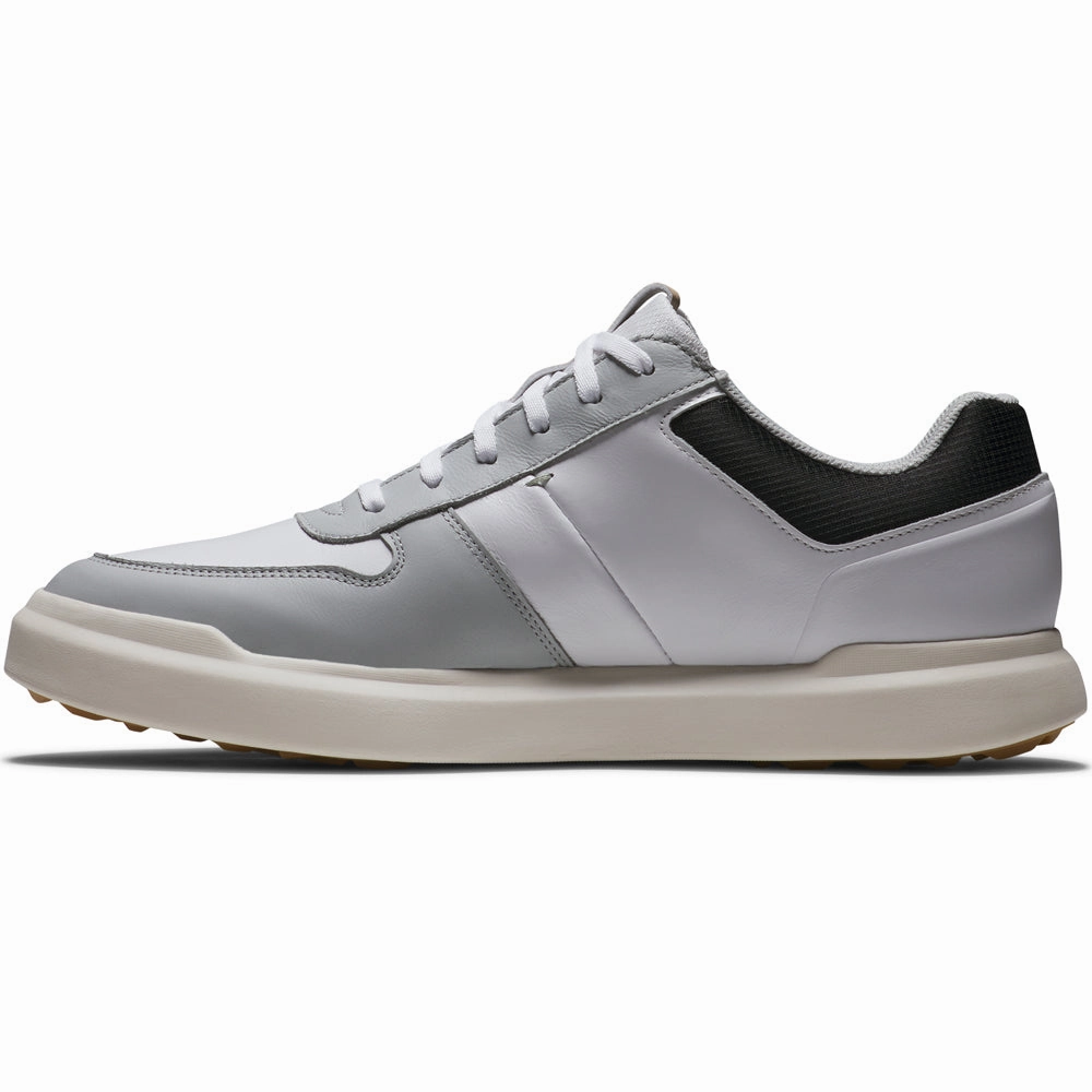 FootJoy Contour Casual Spikeless Shoes - White/Grey/Black Pro Golf Traction
